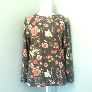 CASLON Soft Floral Pullover Long Sleeve Sweatshirt
